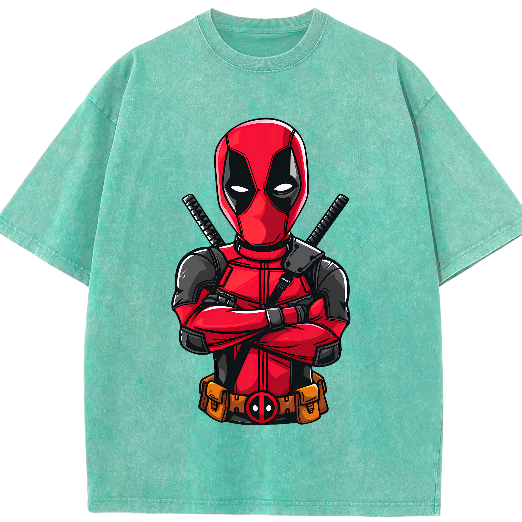 （画像用） Deadpool デッドプール 綿100% ヴィンテージ風 半袖Tシャツ（フロントプリント）